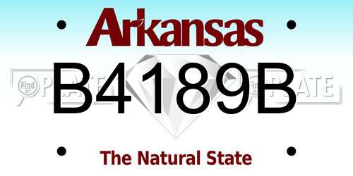 B4189B Arkansas License Plate