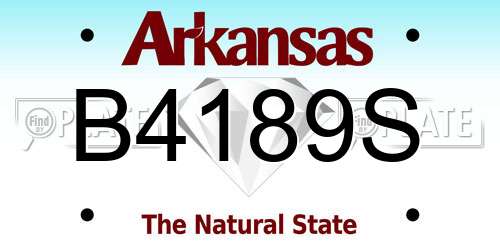 B4189S Arkansas License Plate