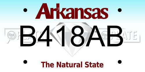 B418AB Arkansas License Plate