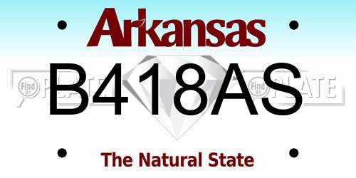 B418AS Arkansas License Plate