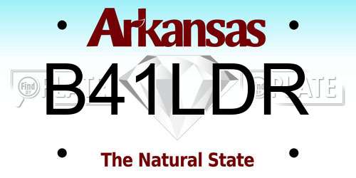 B41LDR Arkansas License Plate