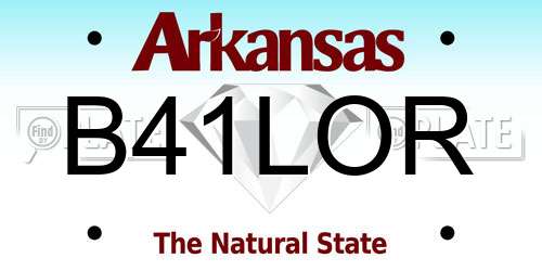 B41LOR Arkansas License Plate