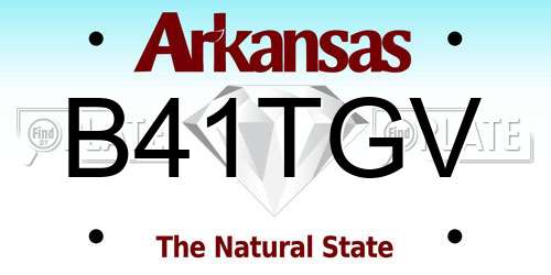 B41TGV Arkansas License Plate