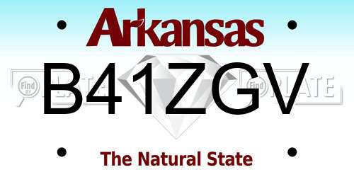B41ZGV Arkansas License Plate