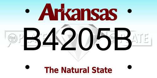 B4205B Arkansas License Plate