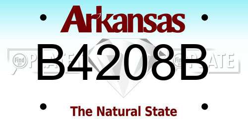 B4208B Arkansas License Plate