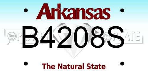 B4208S Arkansas License Plate