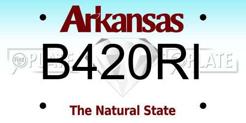 B420RI Arkansas License Plate