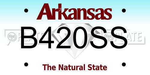 B420SS Arkansas License Plate