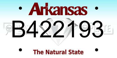 B422193 Arkansas License Plate