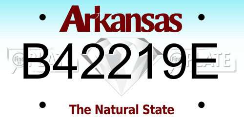 B42219E Arkansas License Plate