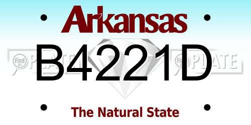 B4221D Arkansas License Plate