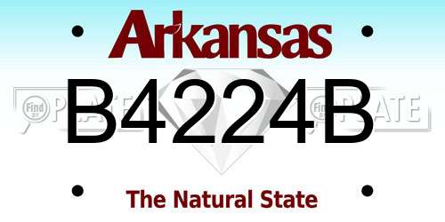 B4224B Arkansas License Plate