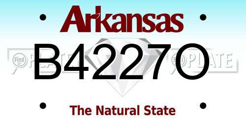 B4227O Arkansas License Plate