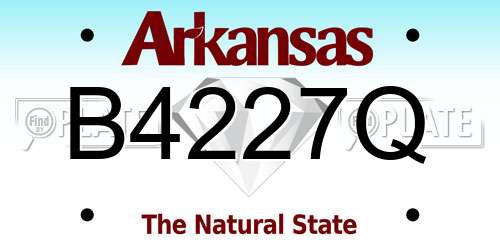 B4227Q Arkansas License Plate