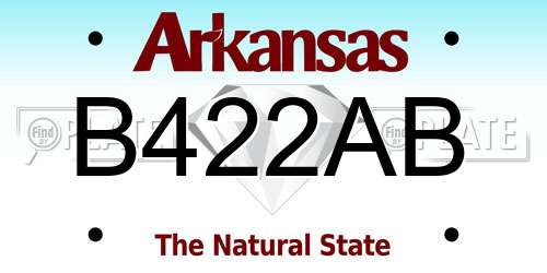 B422AB Arkansas License Plate