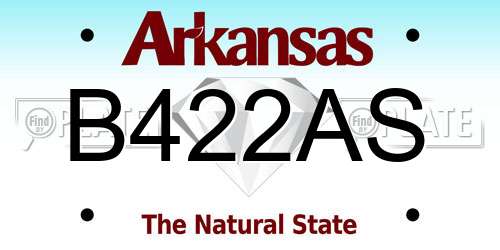 B422AS Arkansas License Plate