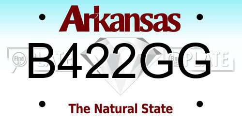 B422GG Arkansas License Plate