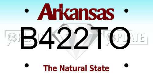 B422TO Arkansas License Plate