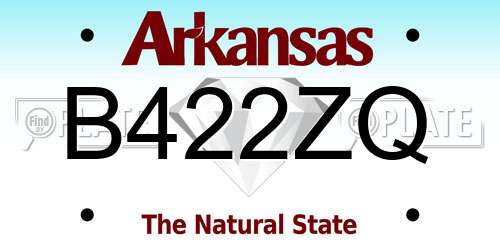 B422ZQ Arkansas License Plate