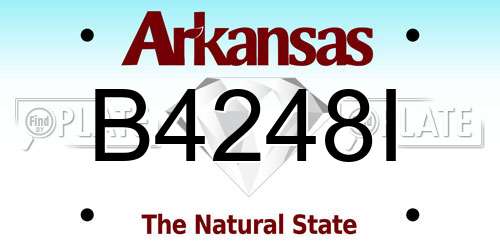 B4248I Arkansas License Plate