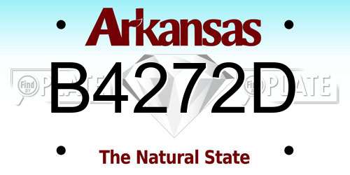 B4272D Arkansas License Plate