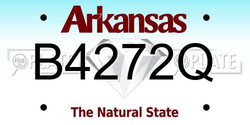 B4272Q Arkansas License Plate