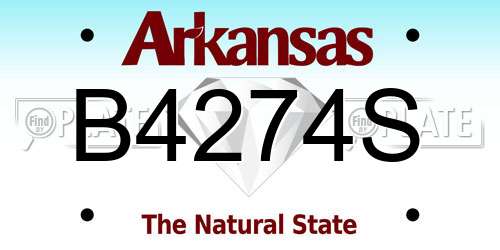B4274S Arkansas License Plate