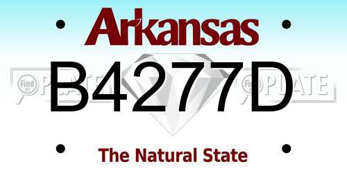 B4277D Arkansas License Plate