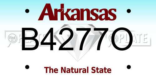 B4277O Arkansas License Plate