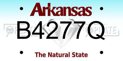 B4277Q Arkansas License Plate