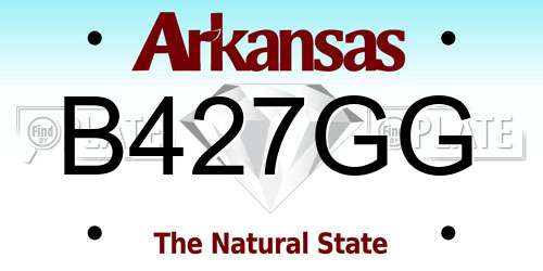 B427GG Arkansas License Plate