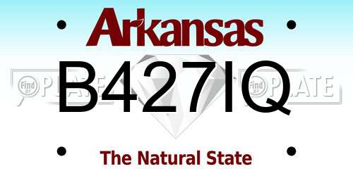 B427IQ Arkansas License Plate