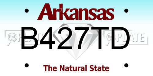 B427TD Arkansas License Plate