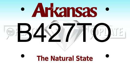 B427TO Arkansas License Plate