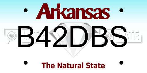 B42DBS Arkansas License Plate
