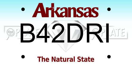 B42DRI Arkansas License Plate