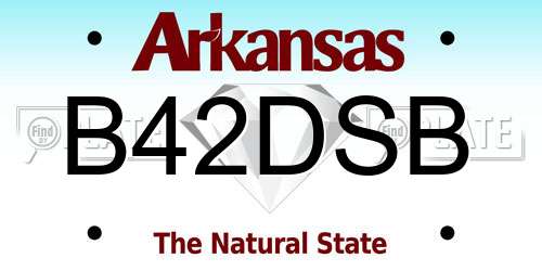 B42DSB Arkansas License Plate