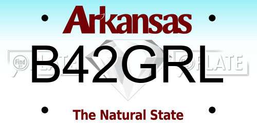 B42GRL Arkansas License Plate