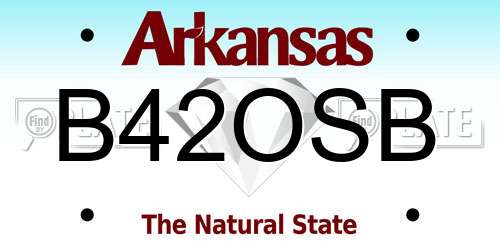 B42OSB Arkansas License Plate