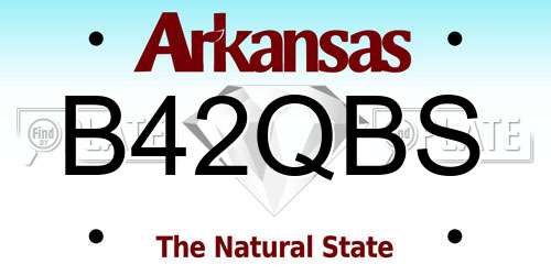 B42QBS Arkansas License Plate