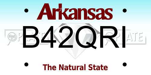 B42QRI Arkansas License Plate