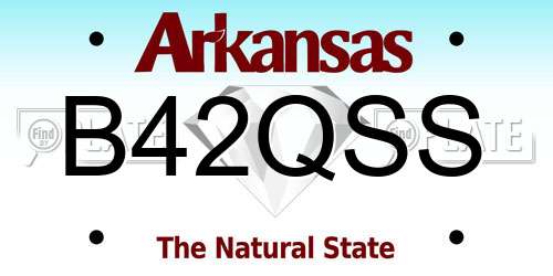 B42QSS Arkansas License Plate
