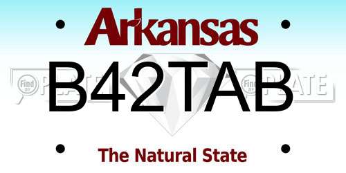 B42TAB Arkansas License Plate