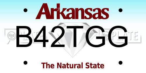 B42TGG Arkansas License Plate