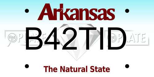B42TID Arkansas License Plate