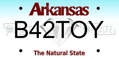 B42TOY Arkansas License Plate