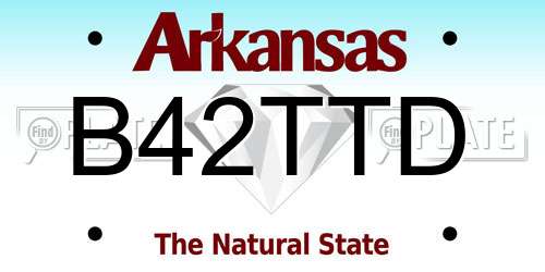 B42TTD Arkansas License Plate