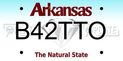 B42TTO Arkansas License Plate