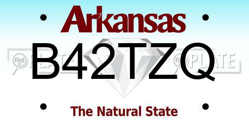 B42TZQ Arkansas License Plate